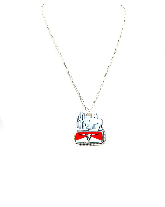 Western Steerhead Portrait Pendant Necklace