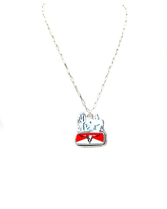 Western Steerhead Portrait Pendant Necklace