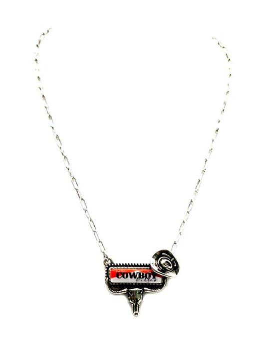 Western Steerhead Cowboy killer Pendant Necklace