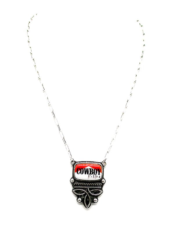 Western Cowboy Killer Boot Stitch Necklace