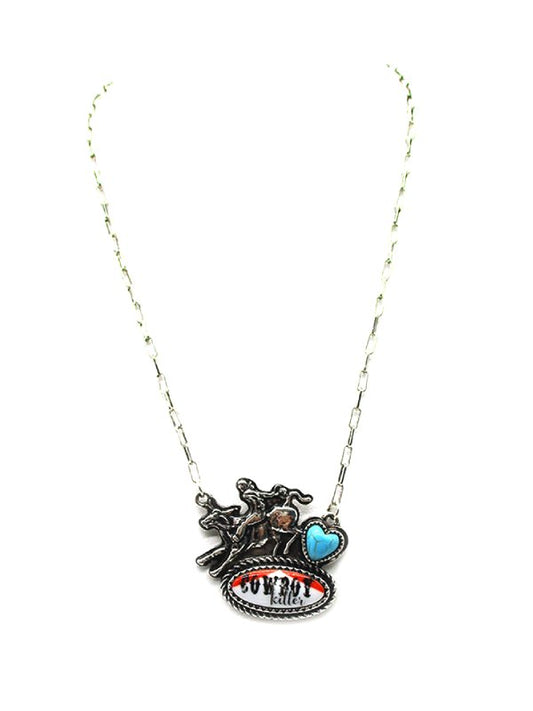 Western Cowboy Killer Horse Riding Pendant Necklace