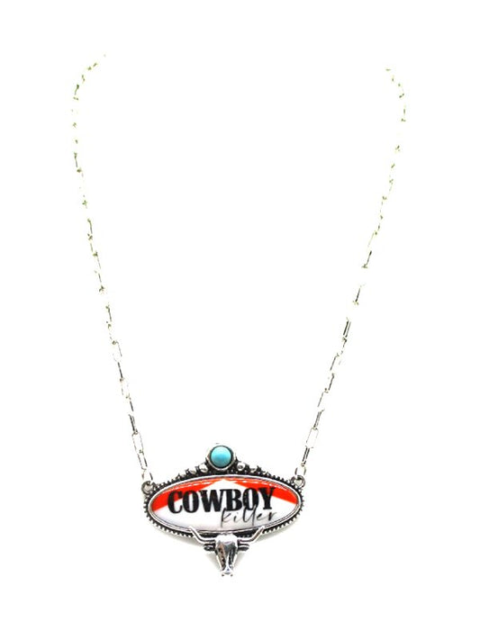 Western Cowboy Killer Steerhead Pendant Necklace