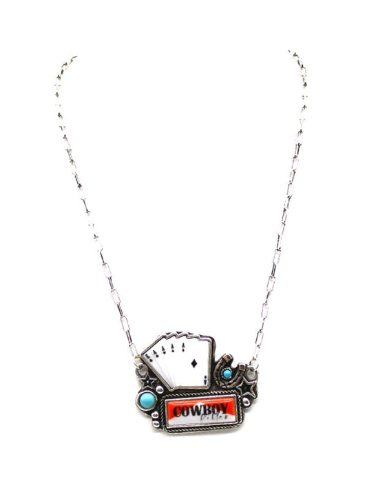 Western cowboy Killer Poker Pendant Necklace