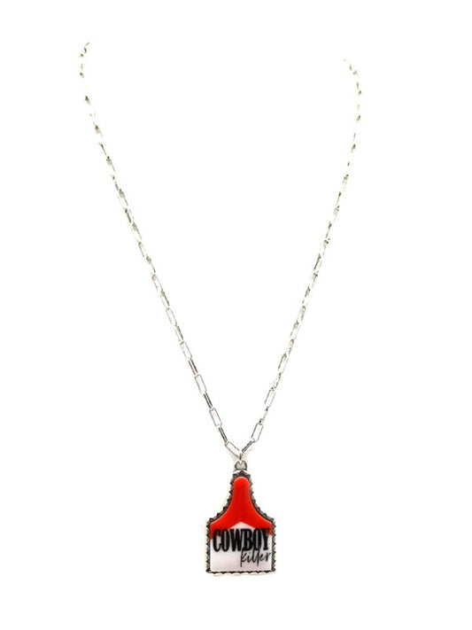 Western Cowboy Killer Cattle Tag Pendant Necklace