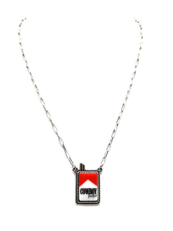Western Cowboy Killer Cigarette Pendant Necklace