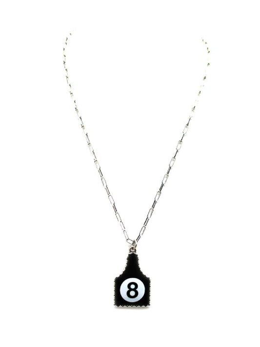 8 Ball Cattle Tag Pendant Necklace
