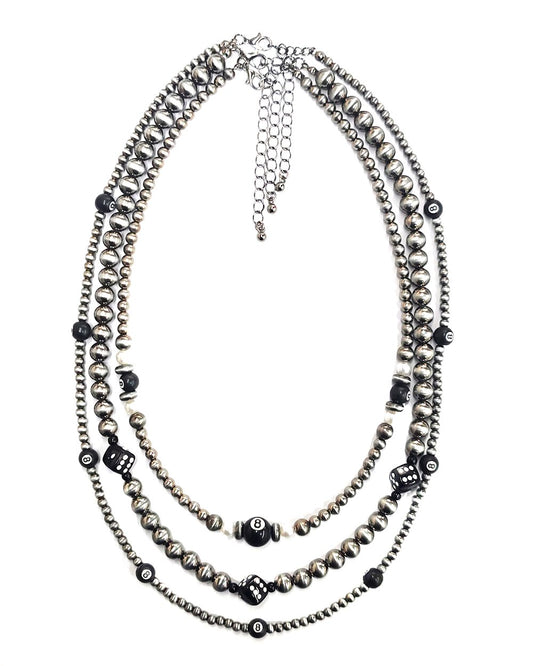Western Navajo Pearl Multi Layered Necklace