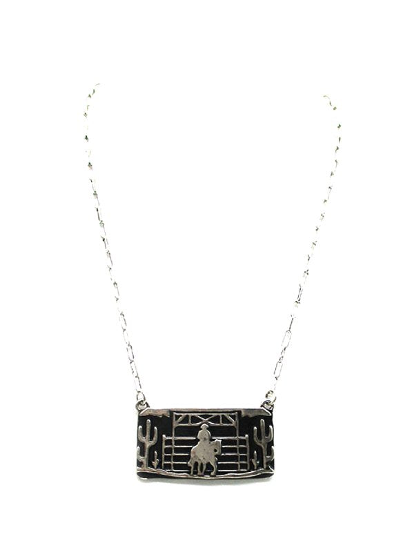 Western Cowboy Ranch Pendant Necklace
