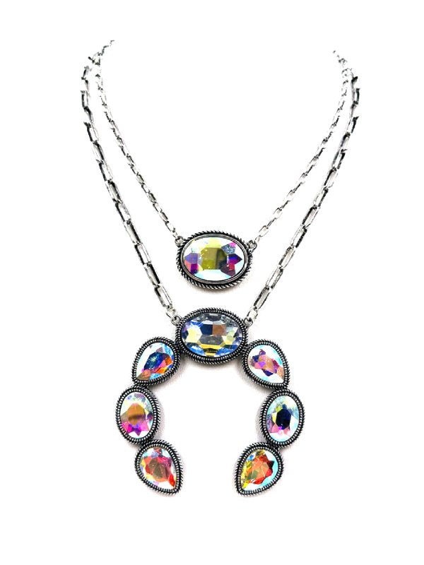 Western AB Stone 2 Layered Naja Necklace