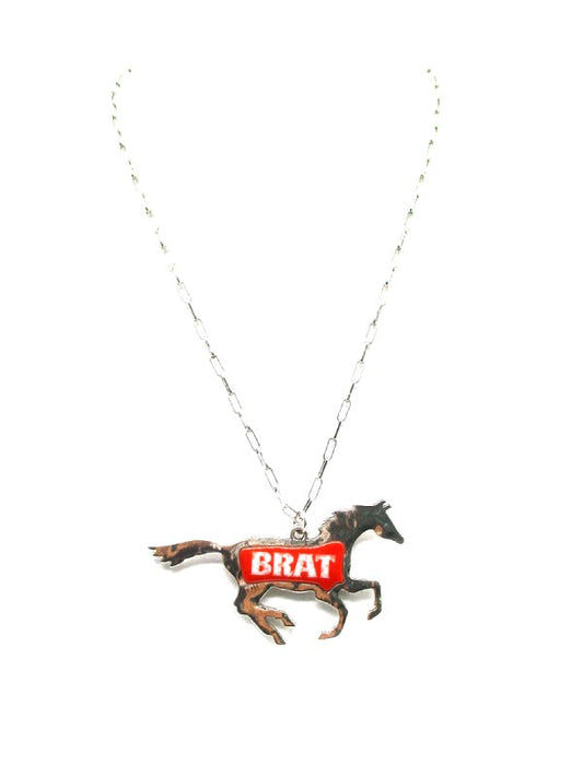 Western Brat Running Horse Necklace