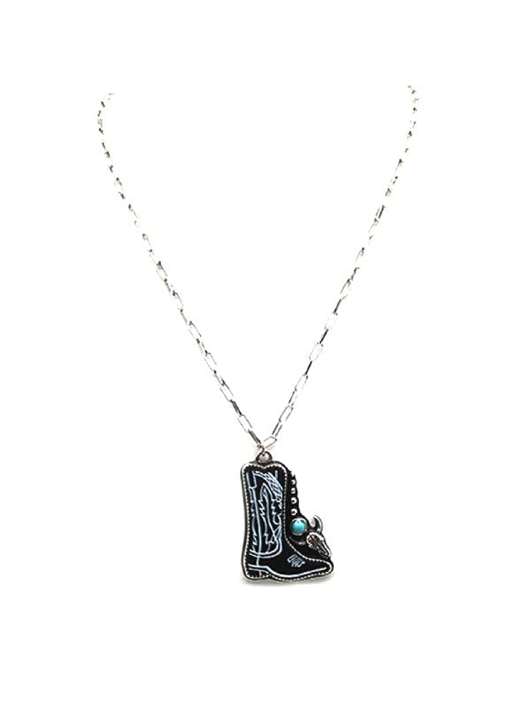 Western Cowboy Boots Necklace