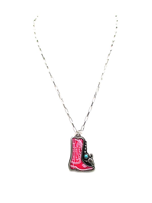 Western Cowboy Boots Necklace