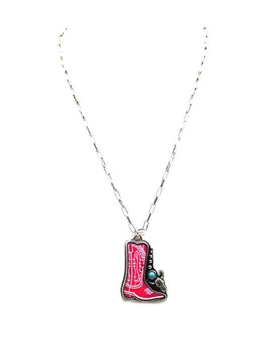 Western Cowboy Boots Necklace