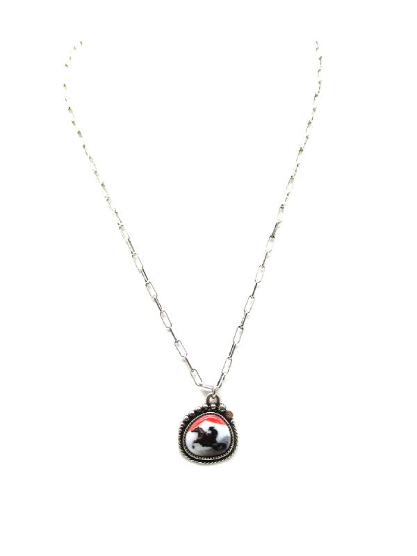 Western Cowboy Portrait Pendant Necklace