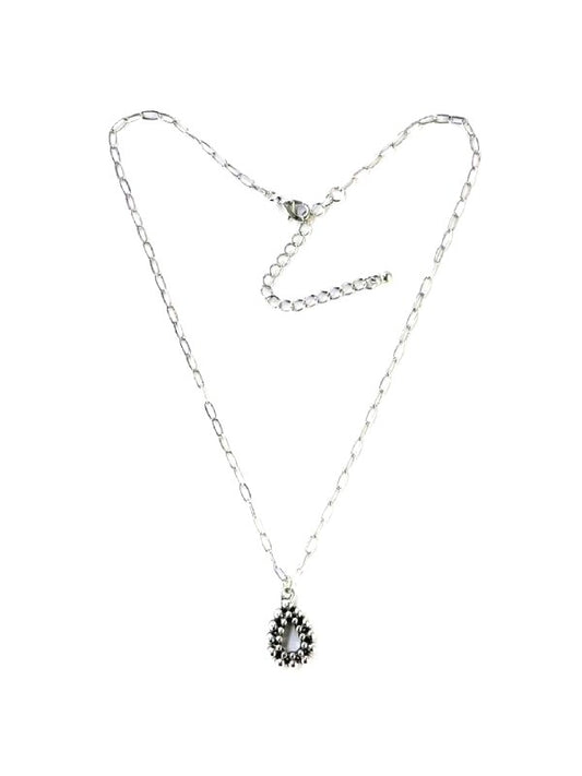 Western Small Teardrop Bubble Pendant Necklace