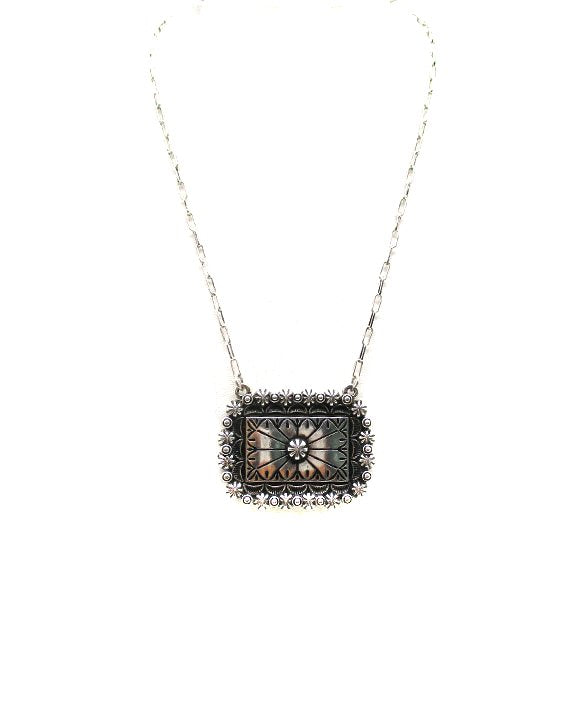 Western Rectangle Concho Necklace