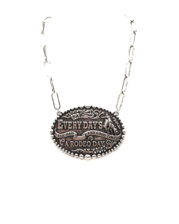 Western Large Everyday Rodeo Pendant Necklace