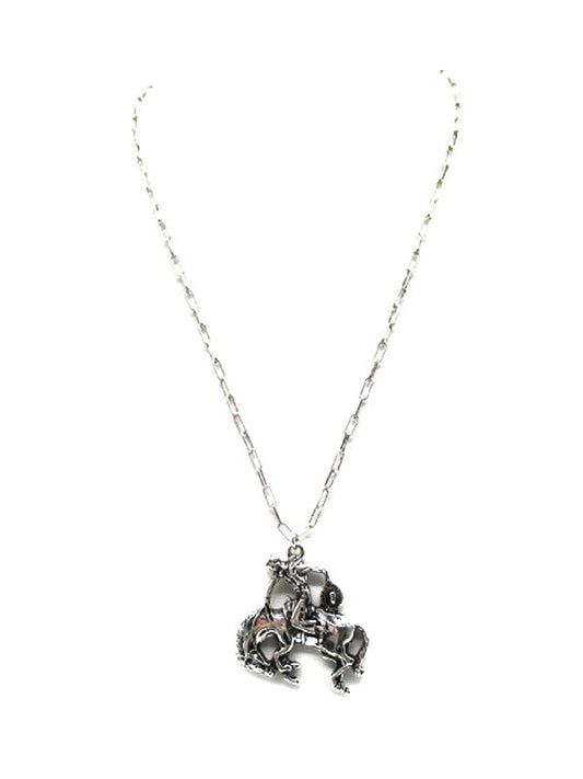 Western Horse Riding Pendant Necklace