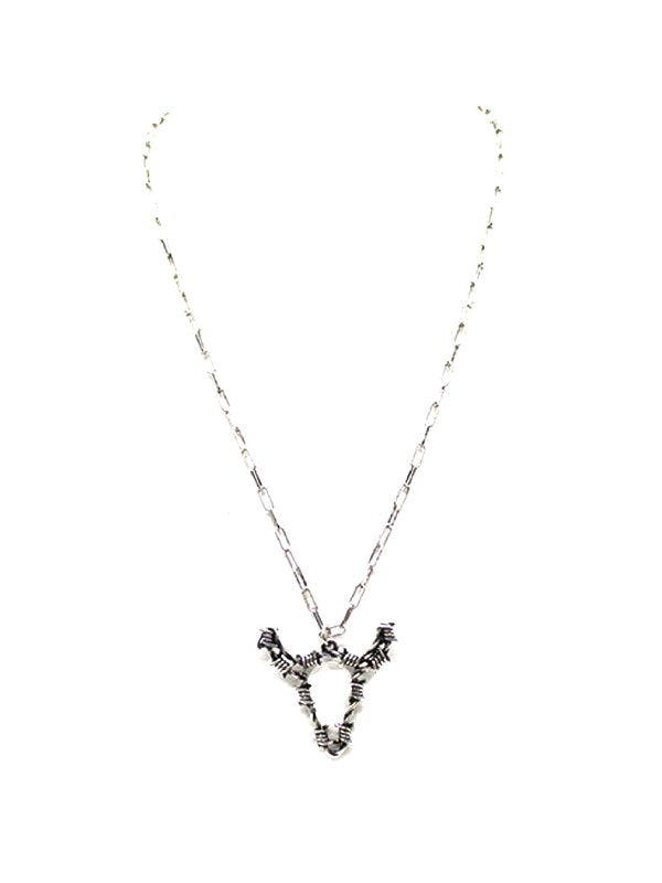 Western Barbed Wire Steerhead Pendant Necklace