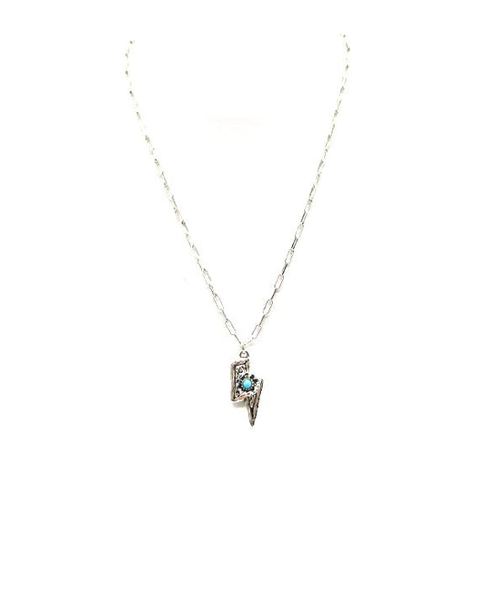 Western Dainty Lightning Bolt Pendant Necklace