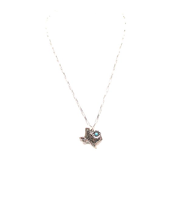 Western Dainty Texas Map Pendant Necklace
