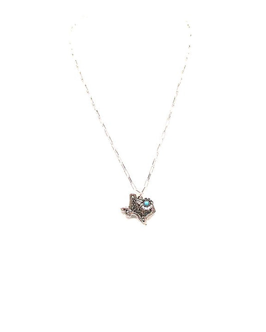 Western Dainty Texas Map Pendant Necklace