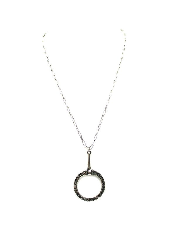 Western Etched Snaffle Bit Pendant Necklace