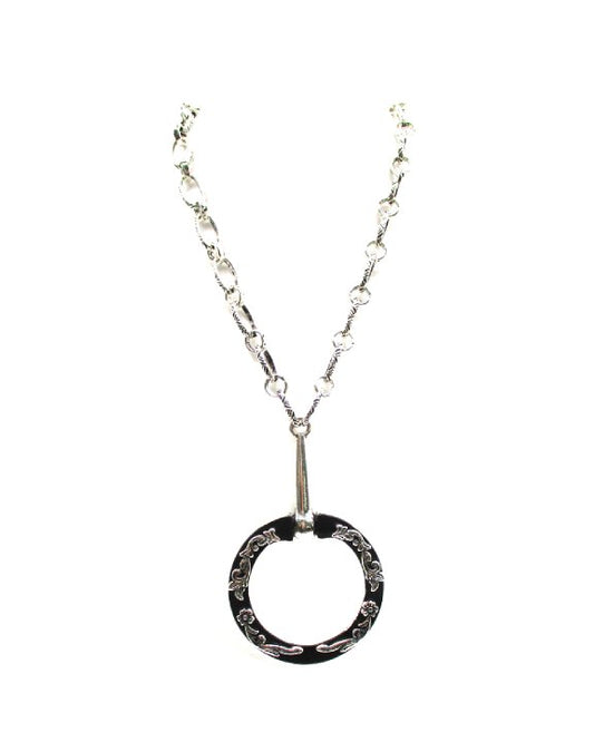Western Large Decorated Snaffle Bit Pendant Necklace