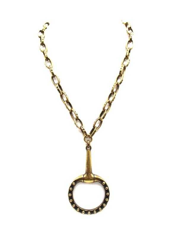 Western Large Bubble Snaffle Bit Pendant Necklace