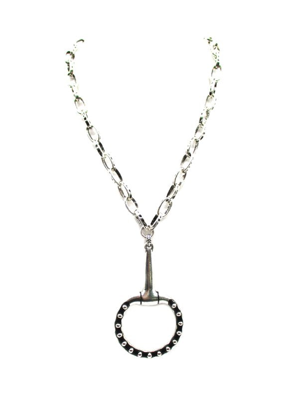 Western Large Bubble Snaffle Bit Pendant Necklace