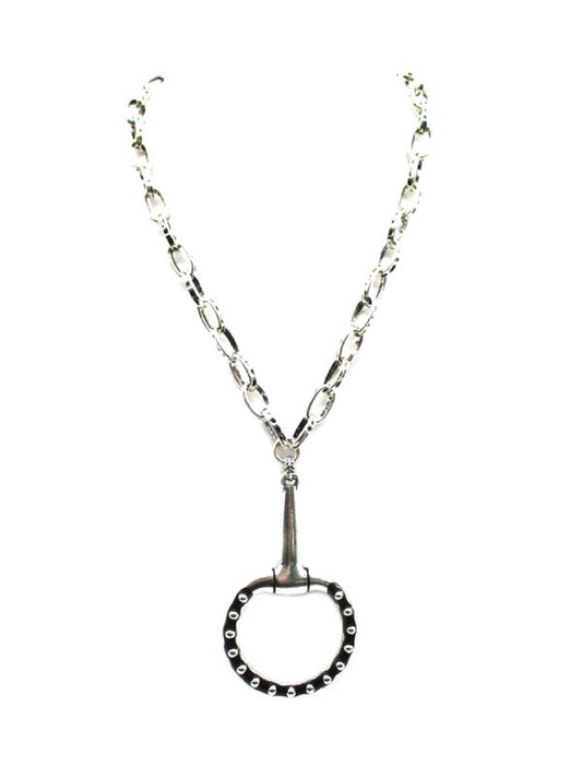 Western Large Bubble Snaffle Bit Pendant Necklace