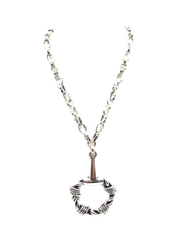 Western Barbed Wire Snaffle Bit Pendant Necklace