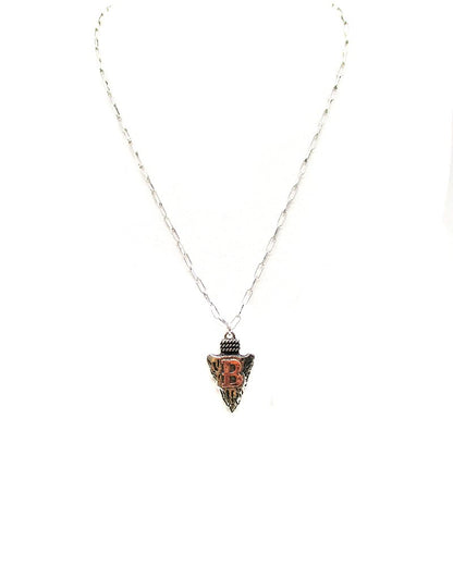 Western Arrow Head Initial Pendant Necklace