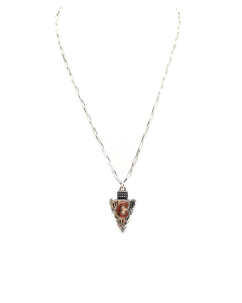Western Arrow Head Initial Pendant Necklace