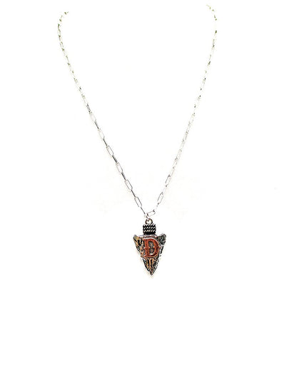 Western Arrow Head Initial Pendant Necklace