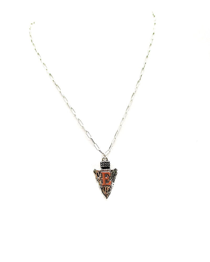 Western Arrow Head Initial Pendant Necklace