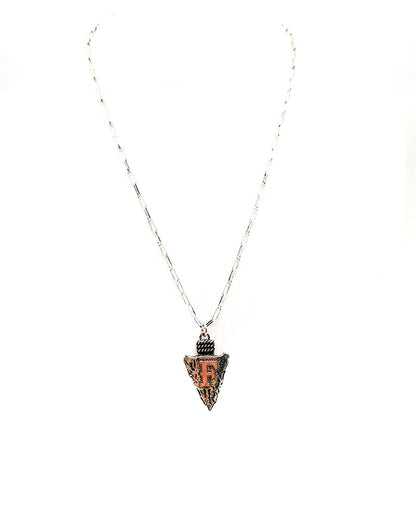 Western Arrow Head Initial Pendant Necklace