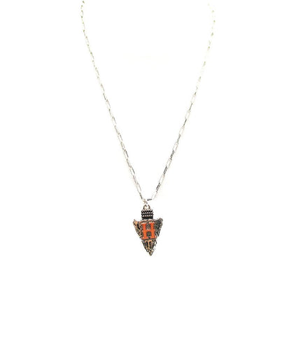 Western Arrow Head Initial Pendant Necklace