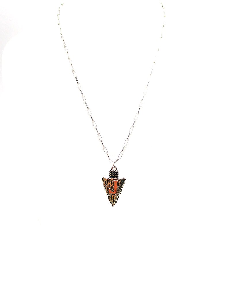 Western Arrow Head Initial Pendant Necklace
