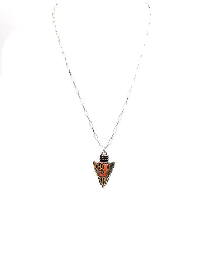 Western Arrow Head Initial Pendant Necklace