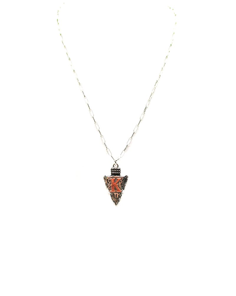Western Arrow Head Initial Pendant Necklace