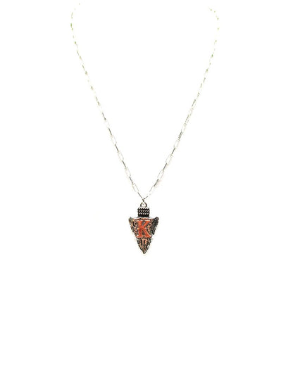 Western Arrow Head Initial Pendant Necklace