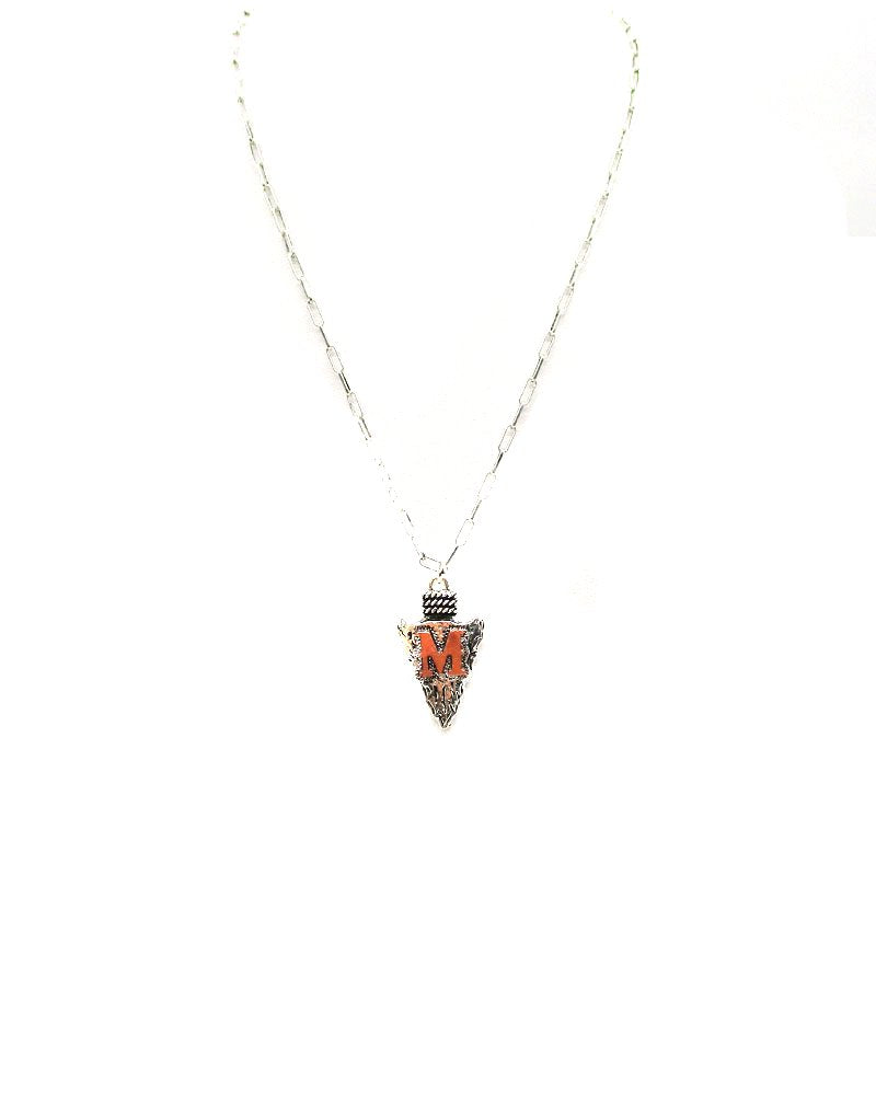 Western Arrow Head Initial Pendant Necklace