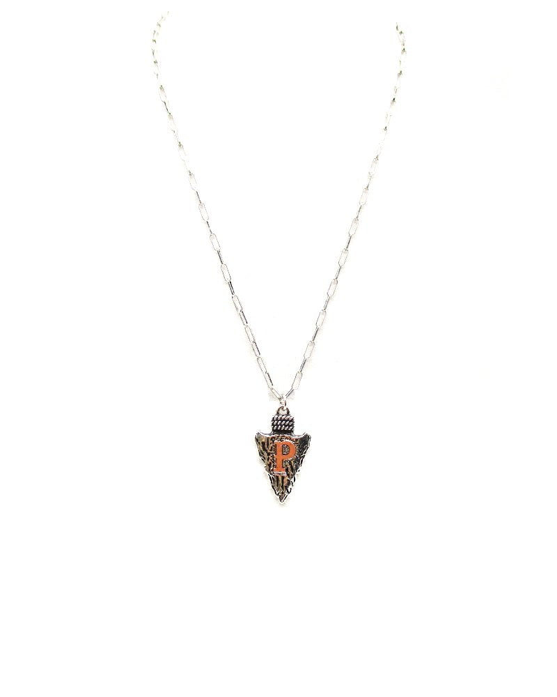 Western Arrow Head Initial Pendant Necklace