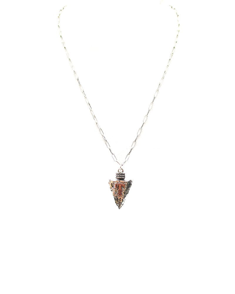Western Arrow Head Initial Pendant Necklace