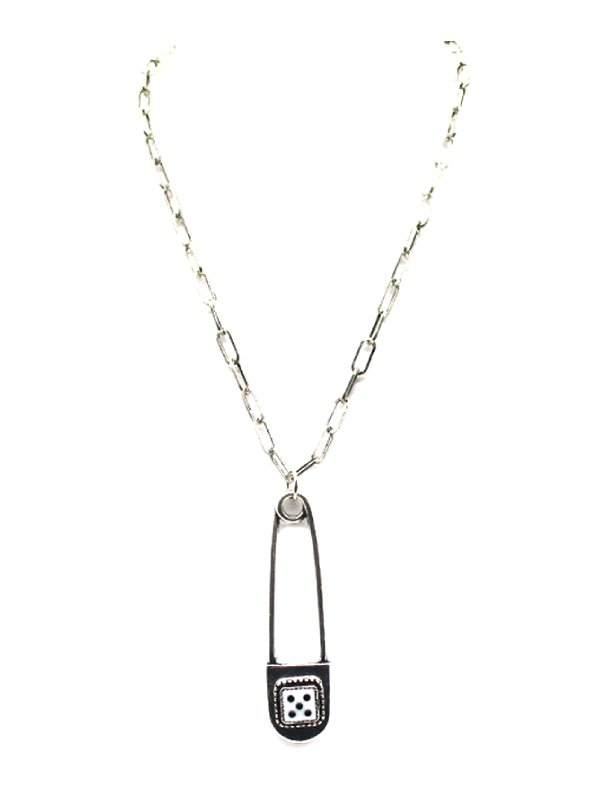 Western Dice Pin Drop Pendant Necklace