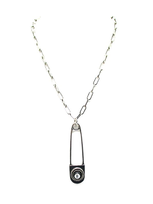 Western 8 Ball Drop Pin Necklace
