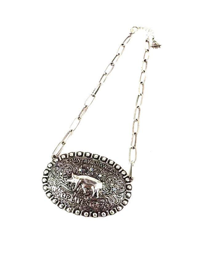 Western Large Country Livestock Pendant Necklace