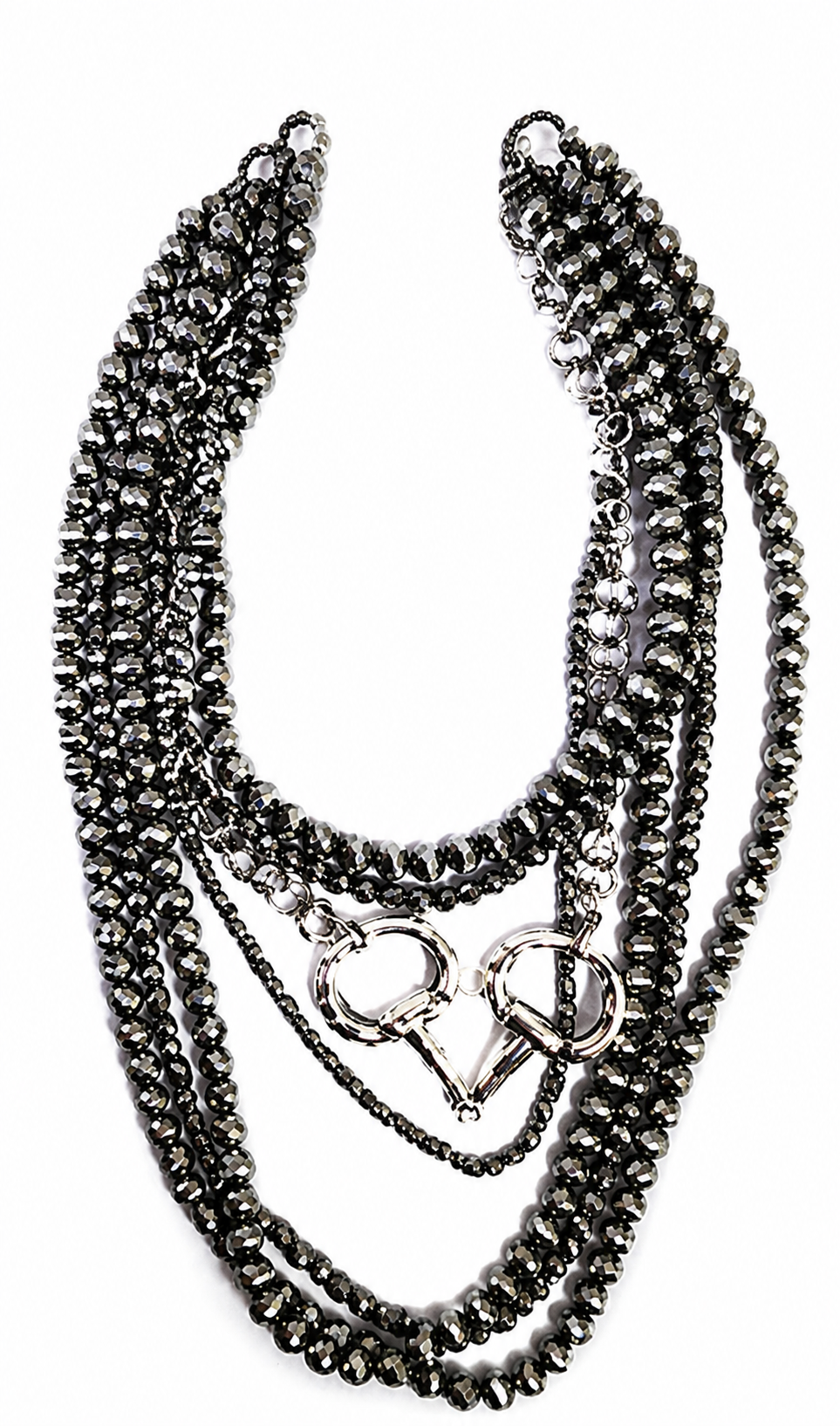 Western 6 Layered Navajo Pearl Snaffle Bit Necklace