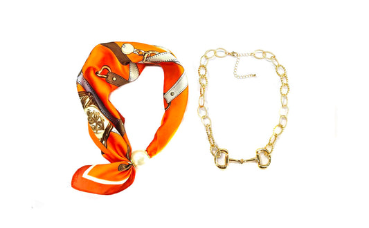 Western Snaffle Bit & Scarf Necklace Set